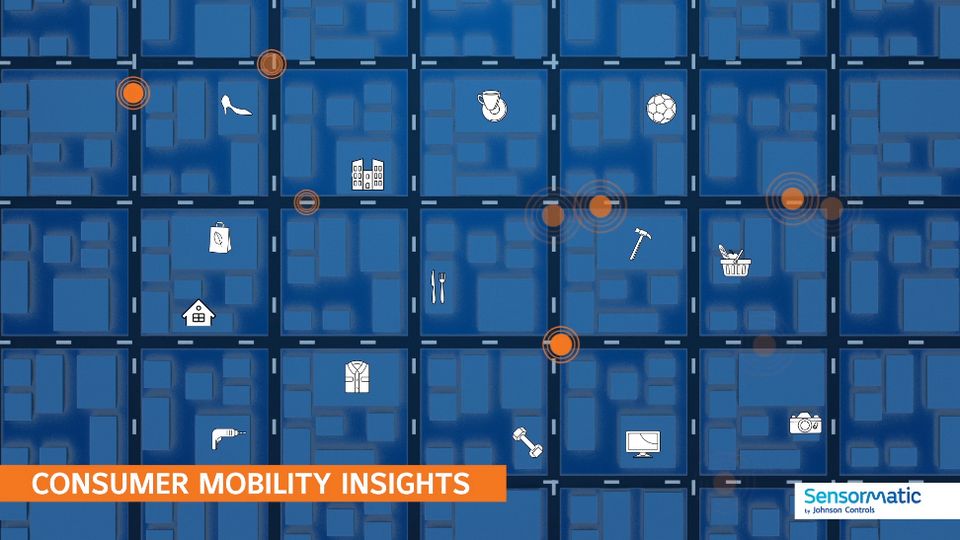 illustration showing cartoon representation of consumer mobility insights